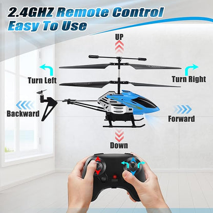 Dolanus RC Helicopters - Remote Control Helicopter Toys: One Key Take-Off/Landing Automatic Altitude Hold LED Light &amp 3.5 Channel Gyro Stabilizer Flying Toys - Gift for Boys/Girls Kids Adults