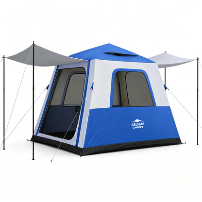 Inflatable Tents for Camping 2-4 Person, Air Tents Easy Set Up, Blow Up Tent House with Awning Pump Waterproof Portable for Adults Outdoor Camping