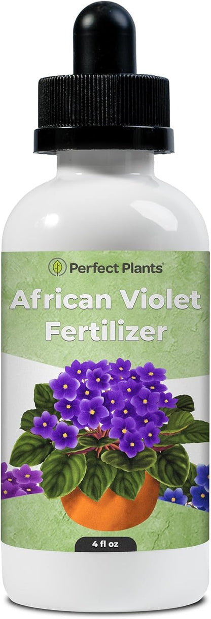Perfect Plants Liquid African Violet Food Drops - Premium Fertilizer for Indoor Flowering Plants | NPK 2-2-2 (4oz)