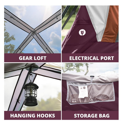 CAMEL CROWN 4/6 Person Instant Cabin Tent, Pop Up Windproof Tents for Camping, 60-Second Setup Family Tent with Carry Bag for Outdoor Hiking