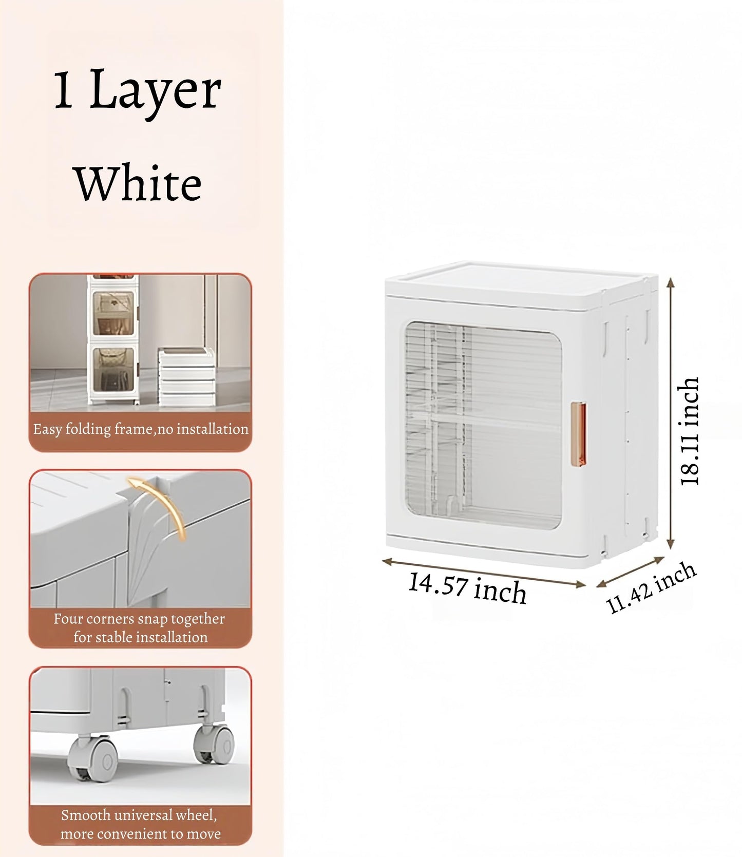 BUMODEL 4-Tier White Slim Storage Cabinet Bundle with 1-Tier White Slim Storage Cabinet with Doors and Adjustable Shelves