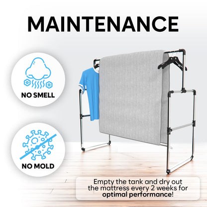 Adamson B10 Gray Bed Cooling System - Twin 75” L x 39” W - Water Bed Cooler Ideal for Hot Sleepers - 100% Cotton Mattress Cooling Bed Pad for Night Sweats - 5-Year Assurance