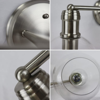 Chloe Lighting OXA 3 Light Vanity Bath Light 22in Wide Brushed Nickel Glass CH6S001BN22-BL3