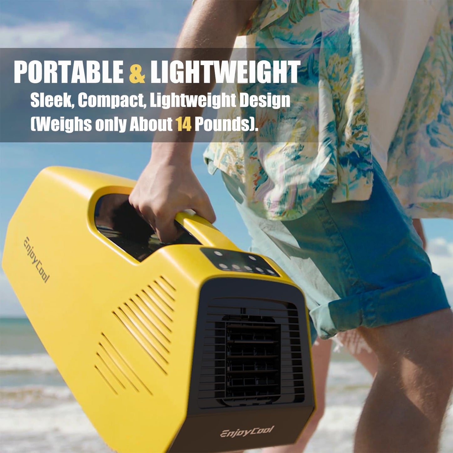 Portable Air Conditioner, Tent Air Conditiones Outdoor Air Conditioner, 2380BTU Home Air Conditioning Cooling Unit, 24V, 222W Low Power, for Outdoor Camping Tents, Cars, Trucks, Parties (yellow 2)
