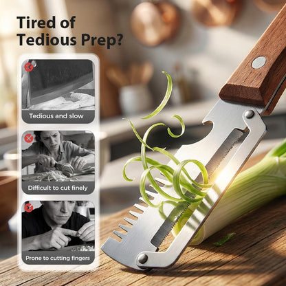 Skiennix Premium Vegetable Peeler - Multi-Functional Kitchen Tool with Wooden Handle & Bottle Opener