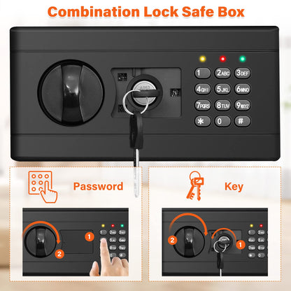 25.6" Tall Fireproof Wall Safes Between the Studs 16" Centers, Hidden Wall Safe with 2 Removable Shelf & Hidden Tray, Heavy Duty Wall Mount Safe for Money, Jewelry, Passport, Valuables