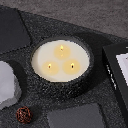 Viyffo 20oz Large Scented Candle - Sage & Eucalyptus, 3 Wick Home Scented Candle, Non Toxic Soy, Black Textured Ceramic Jar, Luxury Fragrance, Modern Home Décor & Summer Gift for Men and Women