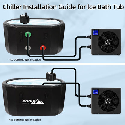 Ice Bath Water Chiller for Cold Plunge Tubs, 1.0HP Water Chiller Machine, Hydroponic Cooling System, Fish Tank Chiller with Upgraded LED Display