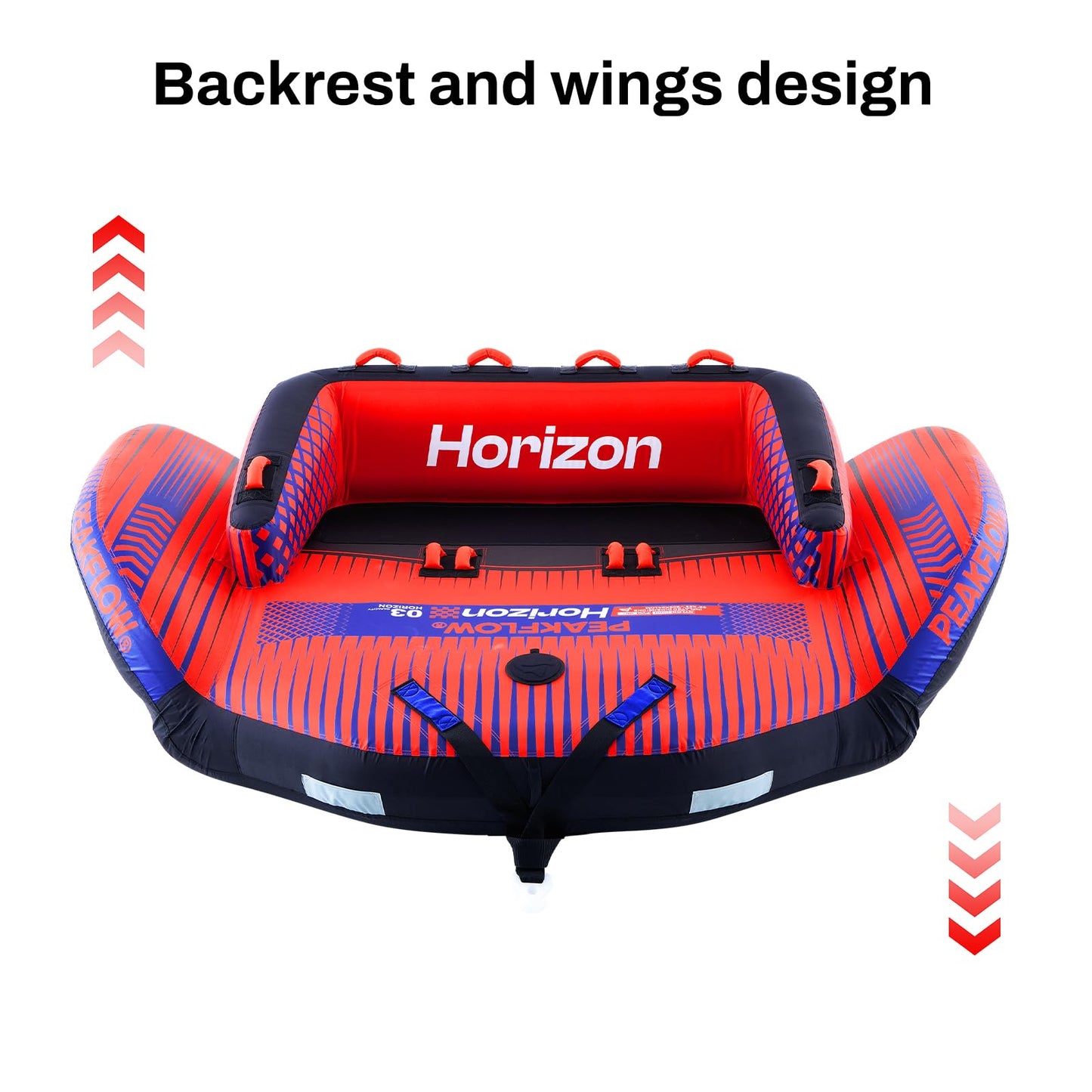 PEAKFLOW Towable Tube,Boat Tube,Extra Wide Stable Sofa Tube for 3 Persons,Heavy Duty 840D Nylon & 30-Gauge PVC,Perfect for Kids & Adults Lake Fun,Tubes for Boating,82x95Inches Inflated,Horizon Series
