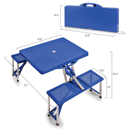 ONIVA - a Picnic Time brand - Folding Picnic Table - Camping Table - Outdoor Table with Umbrella Hole, (Royal Blue), 36.2" x 18" x 5.5"