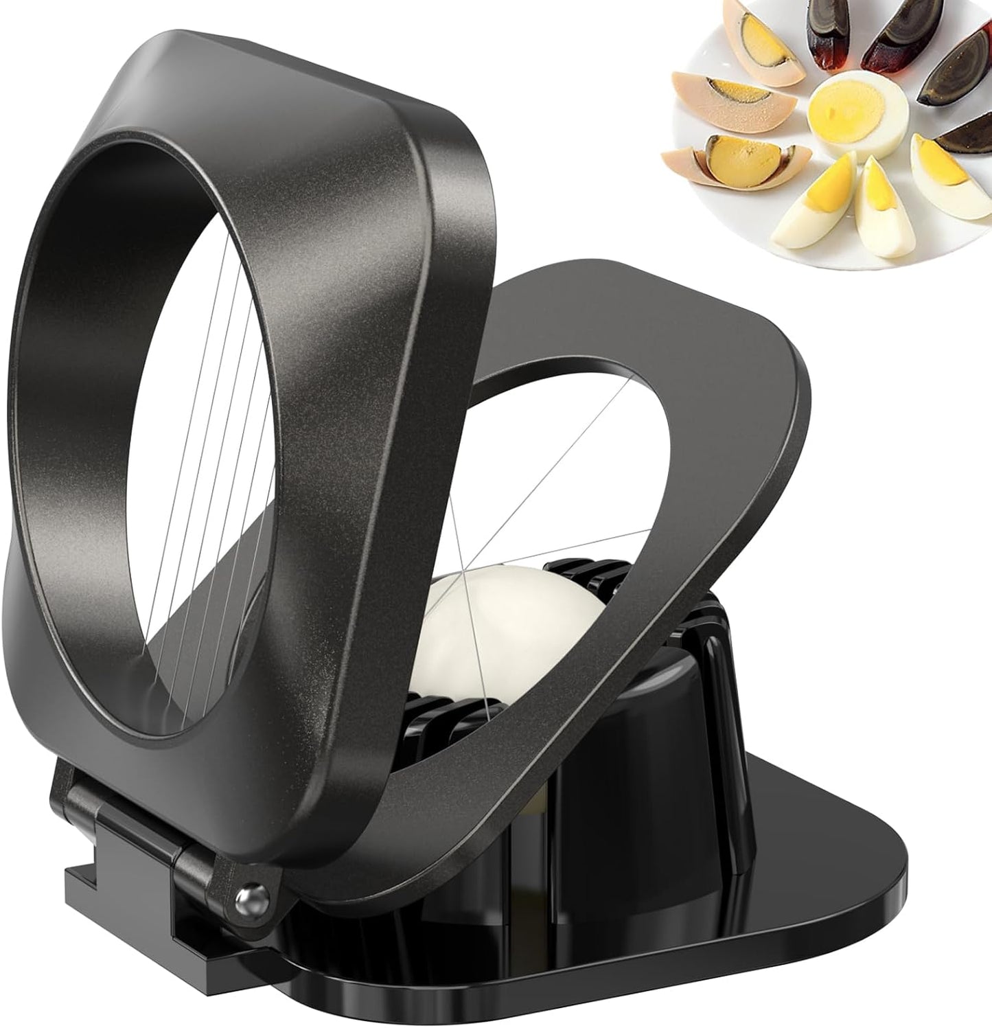 Skiennix Egg Slicer - Heavy Duty Stainless Steel Cutter with 3 Slicing Styles | Easy to Clean