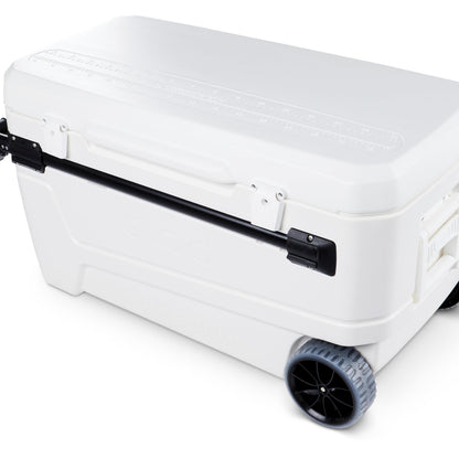 Igloo MaxCold Glide Coolers 110 QT, Insulated Portable Rolling Cooler with Soft Ride Wheels, 168 Can Capacity, Leak-Proof, 5-day Ice Retention