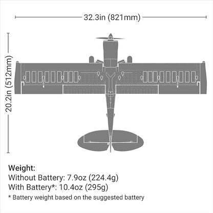 E-flite RC Airplane Micro Scrappy 800mm BNF Basic (Transmitter Battery and Charger Not Included) EFL02150D