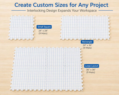 IRSTBL Knitting Blocking Mats Set – 9 Interlocking Foam Mats with Gridlines, 100 T Pins, 20 Locking Stitch Markers and Storage Bag – Crochet Blocking Boards Kit