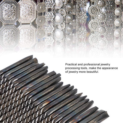 20pcs Professional Jewellery Carving Tools Set Jewellery Professional Jewellery Set Engraving Tool Metal Tool, Metal Carving Anvil Chisel