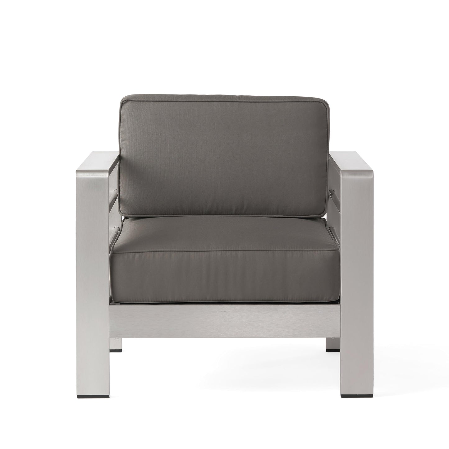 Christopher Knight Home Cape Coral Outdoor Chat Set with Fire Table, 5-Pcs Set, Khaki / Dark Grey