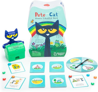 Educational Insights Pete the Cat Groovy Friendship Game - Preschool Board Games for Kids 4-6 Social Emotional Learning Games for Kids Skill-Building Toddler Matching Game Family Fun with Toddlers