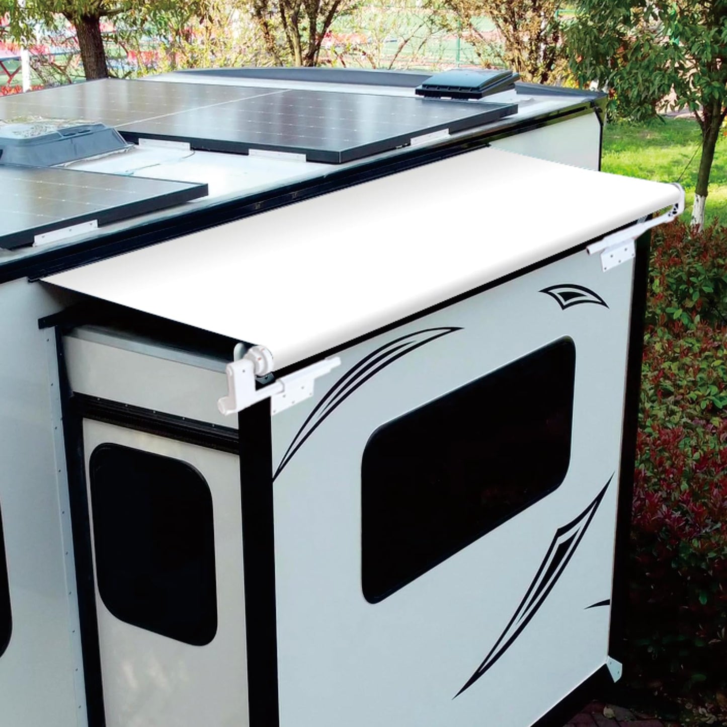 Dulepax RV Slide Out Awning,RV Slide Topper,Modular Camper Slide Out Awning Kit,Slide Toppers for RVs,5th Wheels,Travel Trailers and Motorhomes,White,13'9''(13'1''Fabric)