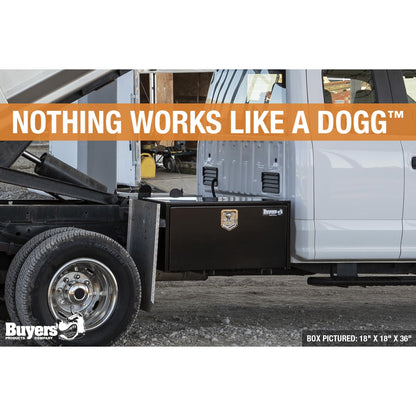 Buyers Products 1703350 Black Steel Underbody Truck Tool Box – 14 x 12 x 24 Inch - Truck Bed & Underbelly RV Storage Box, Locking T-Latch, Weather-Resistant, Heavy-Duty Flatbed Job Box, Made in USA