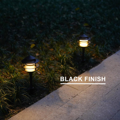 GOODSMANN Landscape Lighting 4PK Pathway Lights Low Voltage 2.2 Watt LED Replaceable Bulbs 12V AC Landscape Lights 30 Lumen Warm White with Metal Stakes