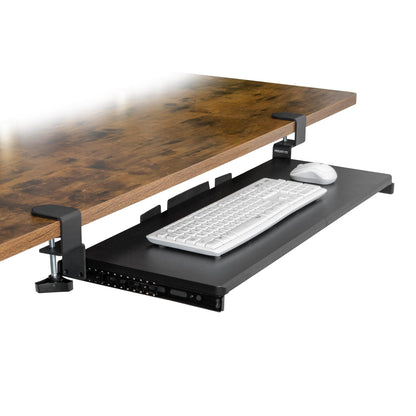 Mount-It! Under Desk Keyboard Tray, 30" Extra-Wide Clamp-On Slide-Out Drawer, Holds 11 lbs, Fits Desks up to 1.77" Thick, No-Drill C-Clamp Mount