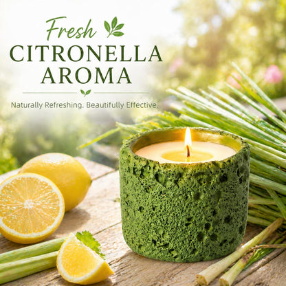 Viyffo 6oz Citronella Candle Outdoor, Small Citronella Candle Indoor, Candles for Home Scented, Non Toxic Soy, Green Ceramic Jar for Patio, Backyard Décor & Camping Gift (12+ Hours Burn)
