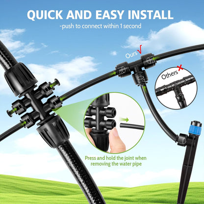Quick-Connect Drip Irrigation System Kit by [Brand Name] - 230FT Automatic Garden Watering for Greenhouse & Lawn