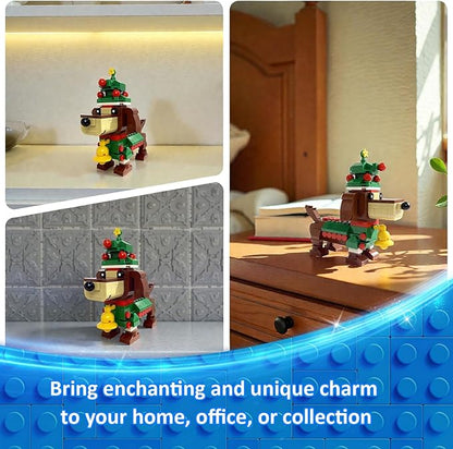 Dachshund Building Blocks Set Collectible Animal Building Toy Kids Learning &amp Educational Brick Sets (Age 3+) DIY Home &amp Office Decor for Adults-Gift Ideas
