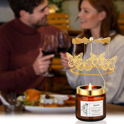 Butterfly Gifts for Women, Rotatable Lavender Scented Candle Gifts for Mom Wife Anniversary Valentine's Day Christmas, Unique Birthday Gift for Sister Girlfriend with Gift Box
