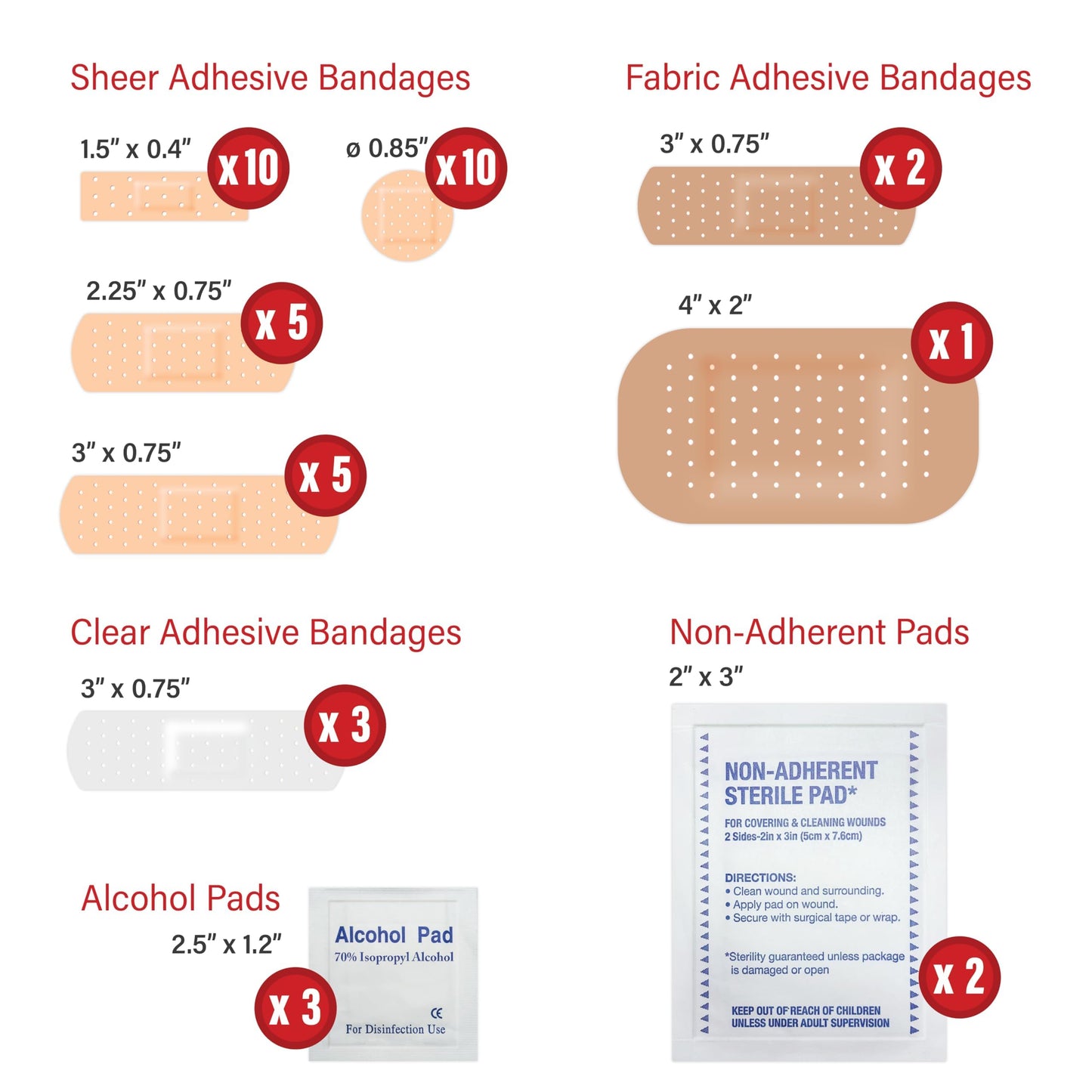 DecorRack 2000 Piece First Aid Kit, 48 Individual Boxes of 42 Items Each, First Aid Kits for Minor Cuts, Scrapes, Travel, Car, Home, Work, Field Trips or Camping (2000pcs, 48 Pack)
