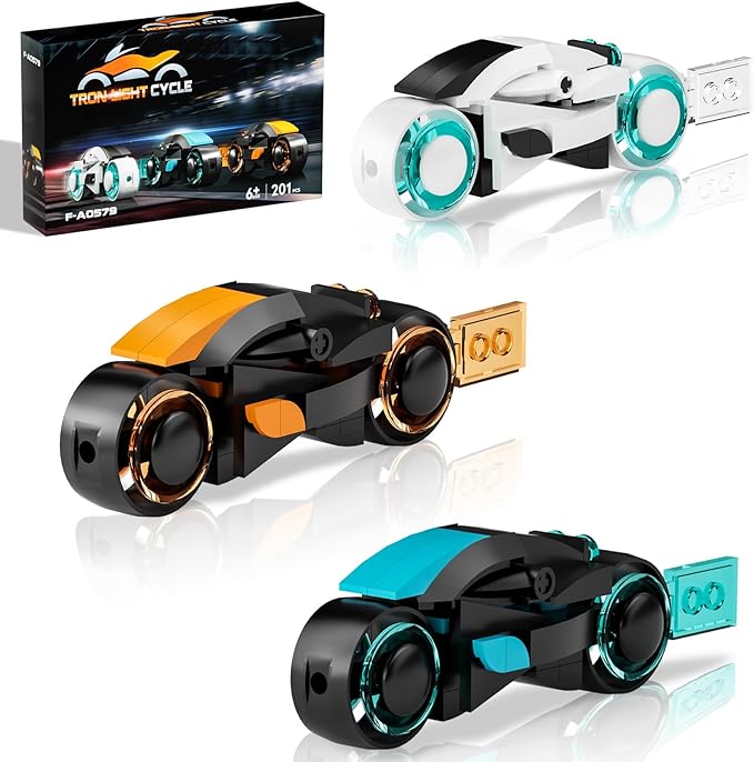 TRON Legacy Building Set Tron Light Cycle Collectible Toy Motorcycle Building Block Set Toy for TRON Fans and Kids