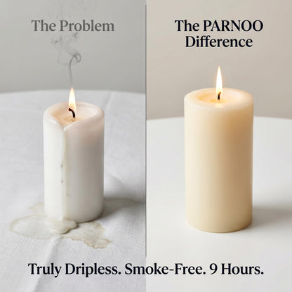 Unscented Pillar Candles - Set of 4 Ivory Candles - 3x6 Slow Burning Candles for Weddings & Table Centerpieces - Large Pillar Candles, PARNOO