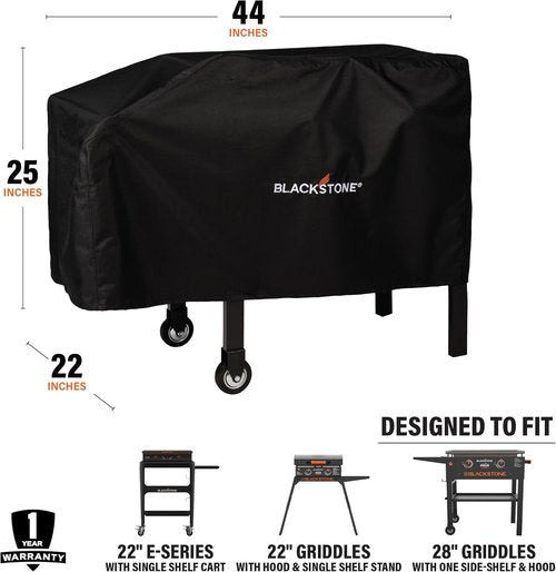 Blackstone 28” Single Shelf Griddle Cover - Durable 600D Polyester, Sleek Black Design