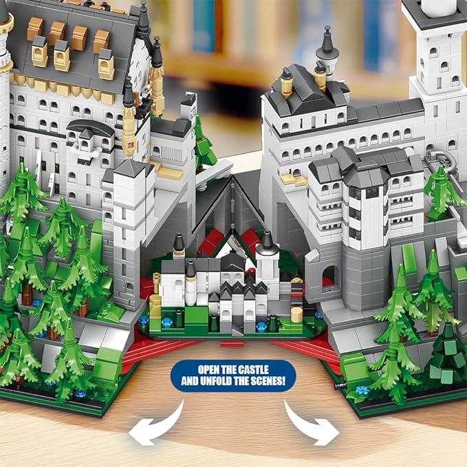 39072 Neuschwanstein Castle Building Block Set 5421 Pieces Castle Building Model Building Block Kit Adult Creative Enthusiast Model Gifts and Unique Collectibles