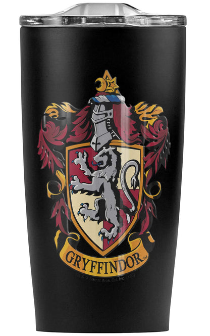 LOGOVISION Harry Potter Gryffindor House Crest Stainless Steel Tumbler with Straw and Flip Lid 20 oz, Vacuum Insulated & Double Wall with Leakproof Dual Lid | Great for Iced Coffee and Hot Beverage
