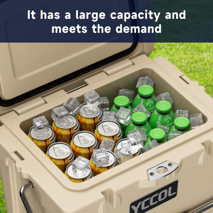 27 Quart Insulated Cooler - 72+ Hours Ice Retention, Large Capacity Cooler with Built-in Bottle Opener, Leak-Proof, Portable for Camping, Beach, Fishing, Barbecues & Outdoor Activities