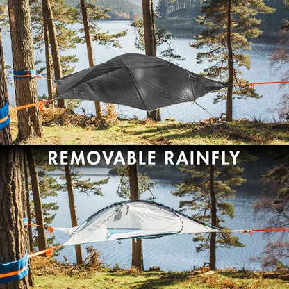 Tentsile Flite+ V3 Lightweight Camping Tent Hammock, Portable Treehouse for Backpackers, Backyards, Nature Lovers, Designed in The UK (Dark Green)