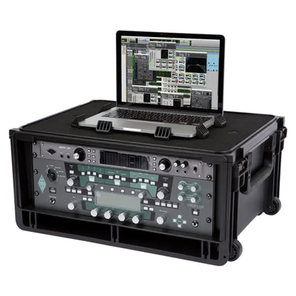 SKB Studio Flyer Rack Case 4U - Durable Mobile Studio Solution with Injection Molded Shell, TSA Locks, and Wheels for Musicians, DJs, and Producers - Securely Transport and Protect Your Gear