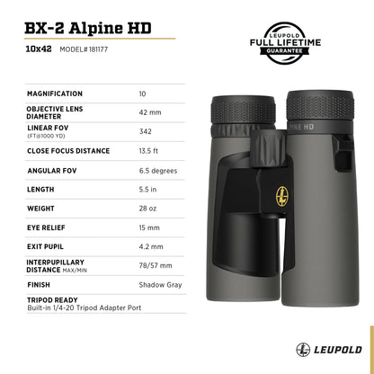 Leupold BX-2 Alpine HD Binoculars, 10x42mm (181177)