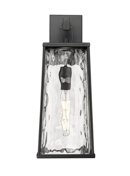 ML Lighting | Dutton Collection | 10611-PBK | 1 Light Outdoor Wall Sconce in Powder Coated Black with Textured Glass Shade | Perfect for Walkways, Porches, Backyards, Patios, and Driveways