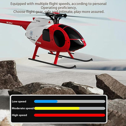 Remote Control Helicopter C189 MD500 RC Helicopter Model 1/28 Scale 4CH Single-Rotor Helicopters with 6-Axis Gyro and Brushless Motor 2.4GHz RC Aircraft for Adults 2 Batteries (Camouflage)