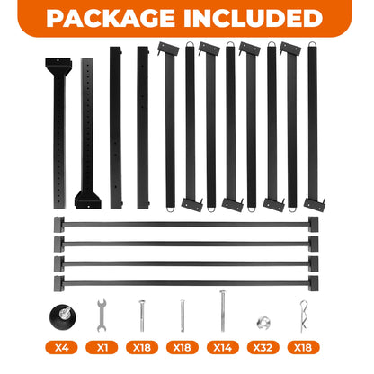 Wemily Freestanding Kayak Storage Rack – Vertical 4-Tier Organizer for Kayaks, Canoes & Paddleboards, Heavy-Duty Indoor/Outdoor Stand with Protective Foam Padding