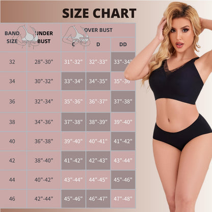 linliasor Minimizer Bra Posture Bras for Women Smoothing Shapedly Bra (Black,38DD)