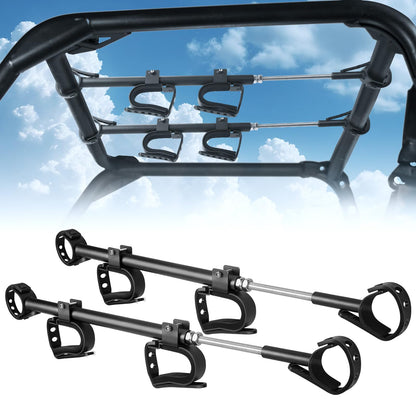 Drieaco Upgraded UTV Gas Can Mount fits for Vehicle with 1- 2" roll bar and UTV Overhead Gun Rack Fits 21-28" Spacing Roll Bars