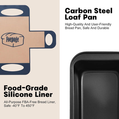 **Regine Switzerland Nonstick Loaf Pan Set - 2-Pack 9 x 5 Inch Bread Pans with Liners for Perfect Baking**