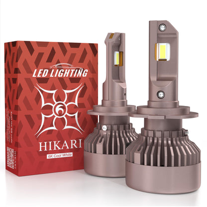 HIKARI WINGS H7 Fog Light, 80000LM Pure White 6000K LED Bulbs, Plug & Play IP68 Waterproof Pack of 2