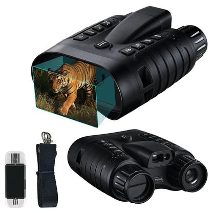 Night Vision Goggles with AI Smart Rangefinder,4K Video Full Dark HD Night Vision Binoculars for Hunting, 8X Digital Zoom with 32GB SD Card,USB-C Rechargeable