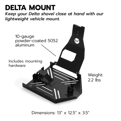 DMOS Shovel Mount - Aluminum Off-Road & Overlanding Tool Mount Clamp for Trucks, Cars, & ATVs - Delta Shovel
