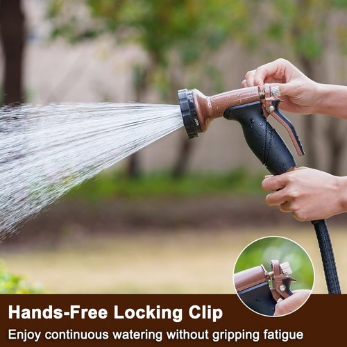 FANHAO Heavy Duty Metal Garden Hose Nozzle - 6 Spray Patterns for Efficient Watering | Ideal for Lawn, Plants, Cars & Pets