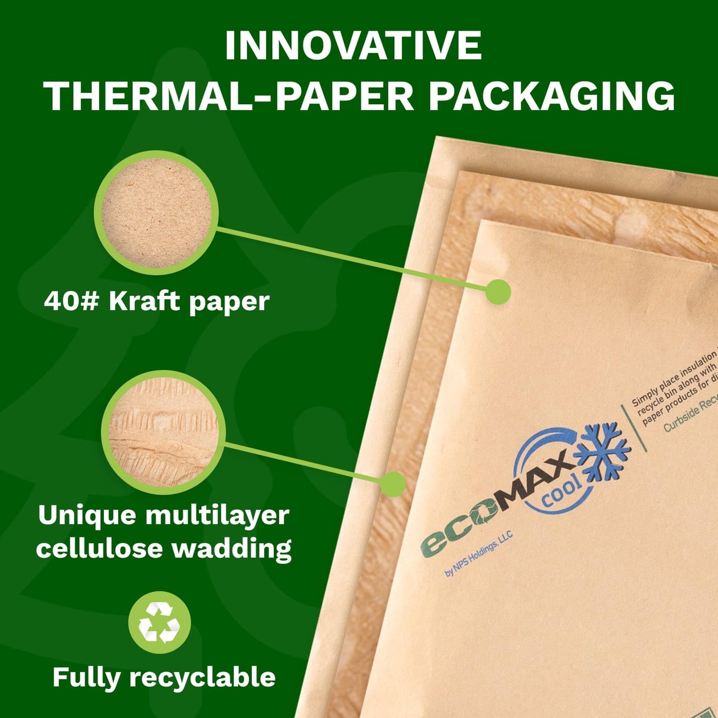 IDL Packaging 10" x 10" x 10" Insulated Shipping Box, 1.5-Gallon Capacity, Pack of 6 - Includes EcoMax™ Thermal-Paper Liners, Absorb Condensation - For Frozen Food, Meat, or Fish